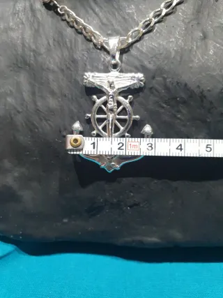 Colgante Cruz Marinera plata 925m. Cadena 60cm.
