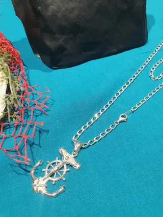 Colgante Cruz Marinera plata 925m. Cadena 60cm.