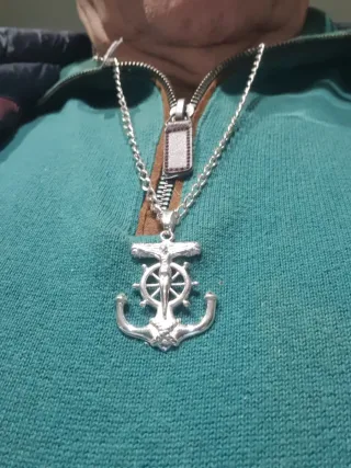 Colgante Cruz Marinera plata 925m. Cadena 60cm.