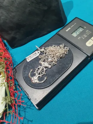 Colgante Cruz Marinera plata 925m. Cadena 60cm.