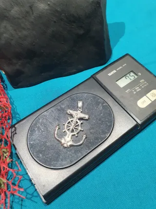 Colgante Cruz Marinera plata 925m. Cadena 60cm.