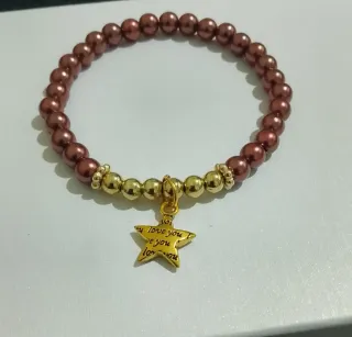 Bracciale elastico donna con perline sintetiche