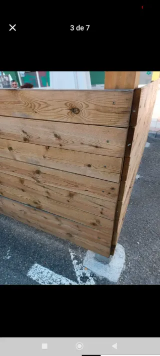 Cierre de terraza de madera tratada para exterior