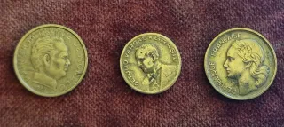 Lotto 7 monete ottone