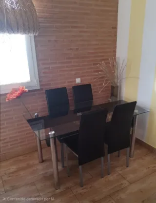 Mesa de salon con 4 sillas negra