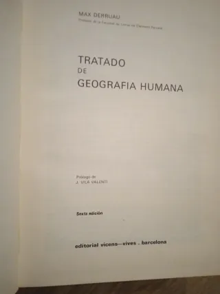 Libro antiguo tratado de geografía humana Max Derr