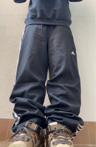 track pants adidas vintage triple black 90s baggy