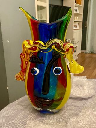 Vaso di vetro di Murano multicolore