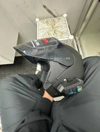 Casco moto+intercomunicador