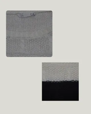 Jersey bicolor blanco y negro punto