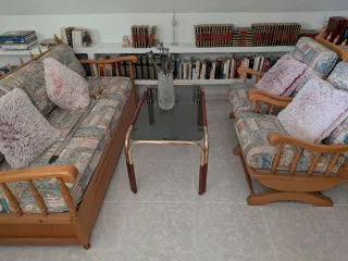 Conjunto de Salón Sofa cama, mecedoras y mecedoras