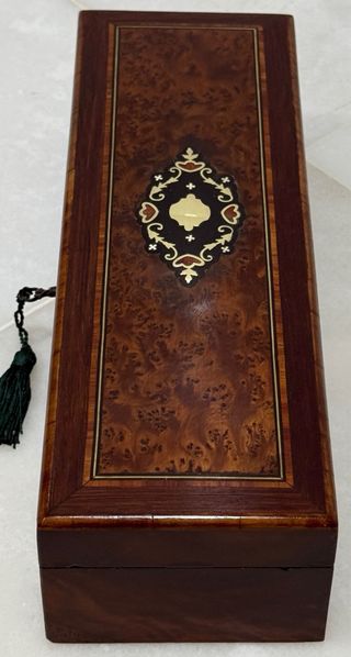 ANTIGUA CAJA GUANTERA NAPOLEÓN FRANCIA SIGLO XIX