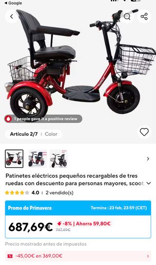 Patinetes eléctricos Personas mayores