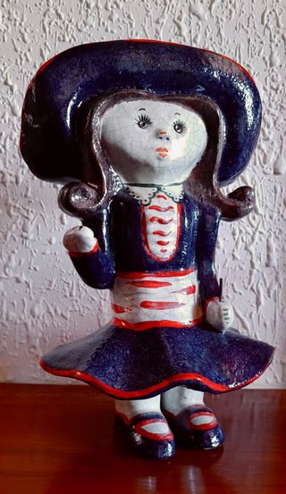 FIGURAS VINTAGE PAREJA NIÑOS JUGANDO CERÁMICA ATG