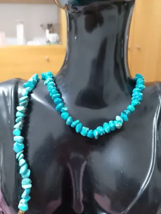 Set collana e bracciale in pasta di turchese