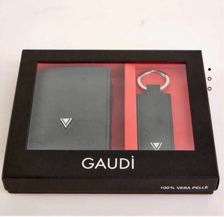 Cartera + llavero de piel marca Gaudì caja regalo