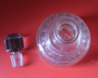 2 Antiguos objetos tocador cristal dorado