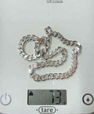 Cadena Barbada Plata de Ley 925 Maciza 9.2mm