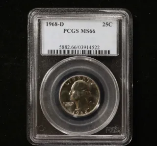MONEDA QUARTER DOLLAR.1968D.CERTIFICADA.PCGS MS66.