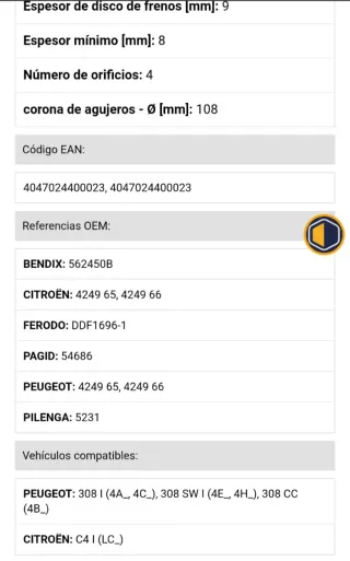 Set de discos de freno traseros marca Bosch