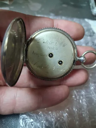 Reloj de bolsillo antiguo en plata Dubois de llave
