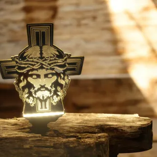 Candeeiro 3D com imagem de Cristo