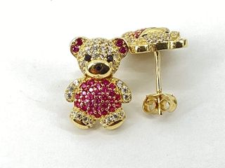 pendientes oro 18k con piedra