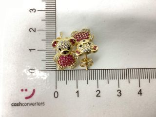 pendientes oro 18k con piedra