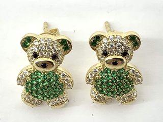pendientes oro 18k con piedra