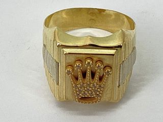 sello oro 18k con piedra