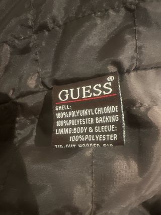 Chaqueta de cuero negra L marca Guess hombre