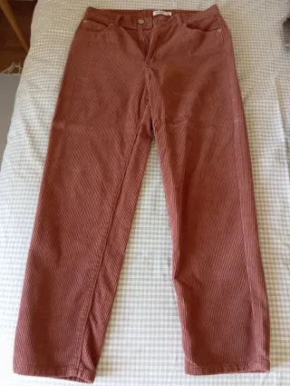 Calças de Bombazine cor de tijolo tamanho 40