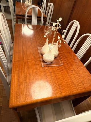 Mesa extensible de madera maciza de 140x85 (+50)