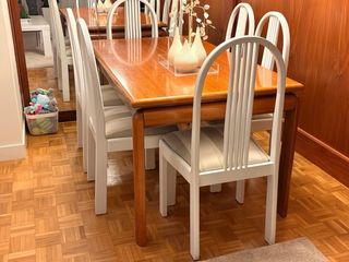 Mesa extensible de madera maciza de 140x85 (+50)