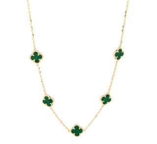 collar oro 18k con piedra con circonita 22cm