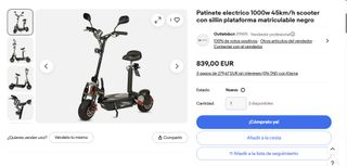 PATINETE ELÉCTRICO 1000W