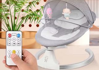 Mecedora electrica azul turquesa espacio