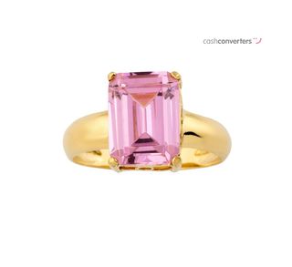 anillo oro 18k con piedra con circonita