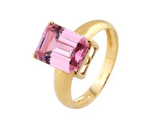 anillo oro 18k con piedra con circonita