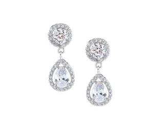 pendientes oro 18k con piedra con circonita