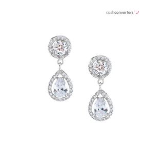 pendientes oro 18k con piedra con circonita