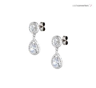 pendientes oro 18k con piedra con circonita