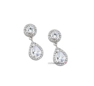 pendientes oro 18k con piedra con circonita