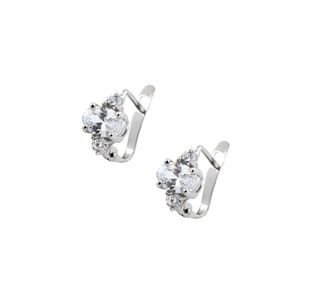 pendientes oro 18k con piedra con circonita