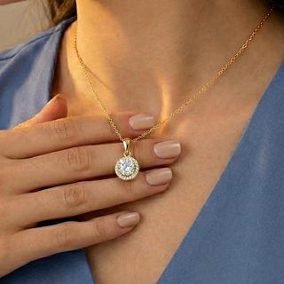 colgante oro 18k con piedra