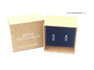 pendientes oro 18k con piedra con circonita