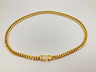 gargantilla oro 18k con circonita 22.5cm
