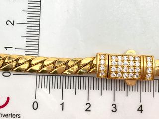 gargantilla oro 18k con circonita 22.5cm