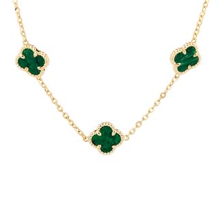 collar oro 18k con piedra 22cm