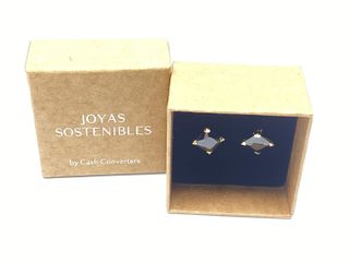 pendientes oro 18k con piedra con circonita